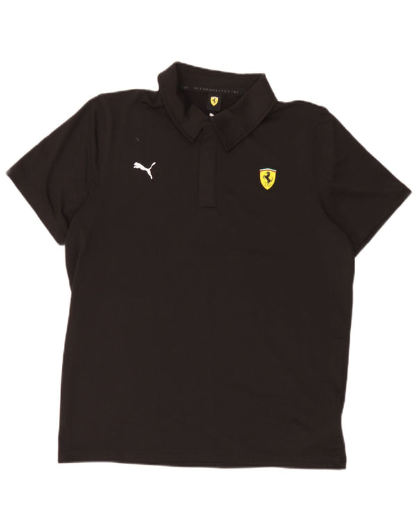 Męska koszulka polo Puma Ferrari, średni czarny poliester
