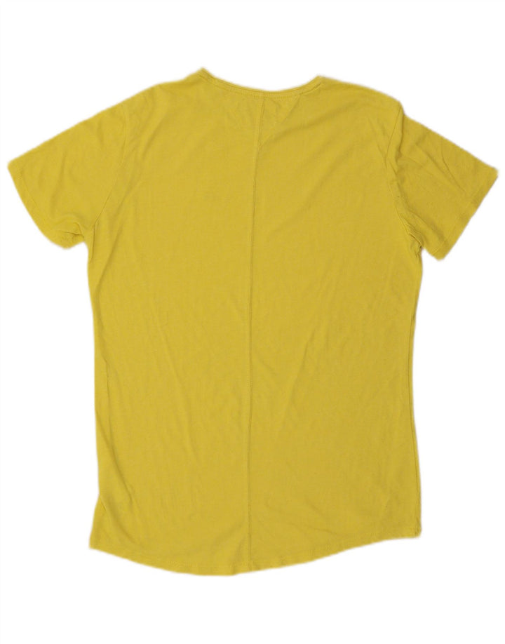 TOMMY HILFIGER Mens T-Shirt Top Small Yellow Cotton