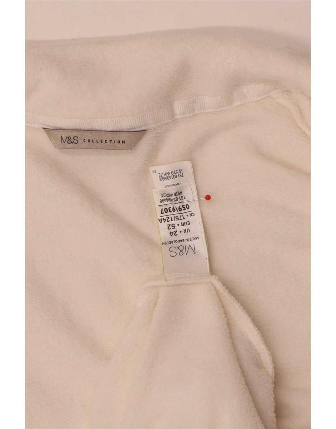 Damska kurtka polarowa Marks & Spencer UK 24 4XL Biały poliester