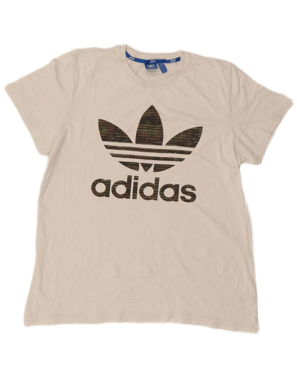 Adidas Męska koszulka graficzna Top XL Biała bawełna