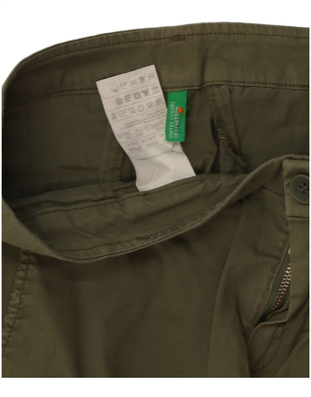 Damskie spodenki Chino BENETTON UK 10 Small W30, bawełna khaki
