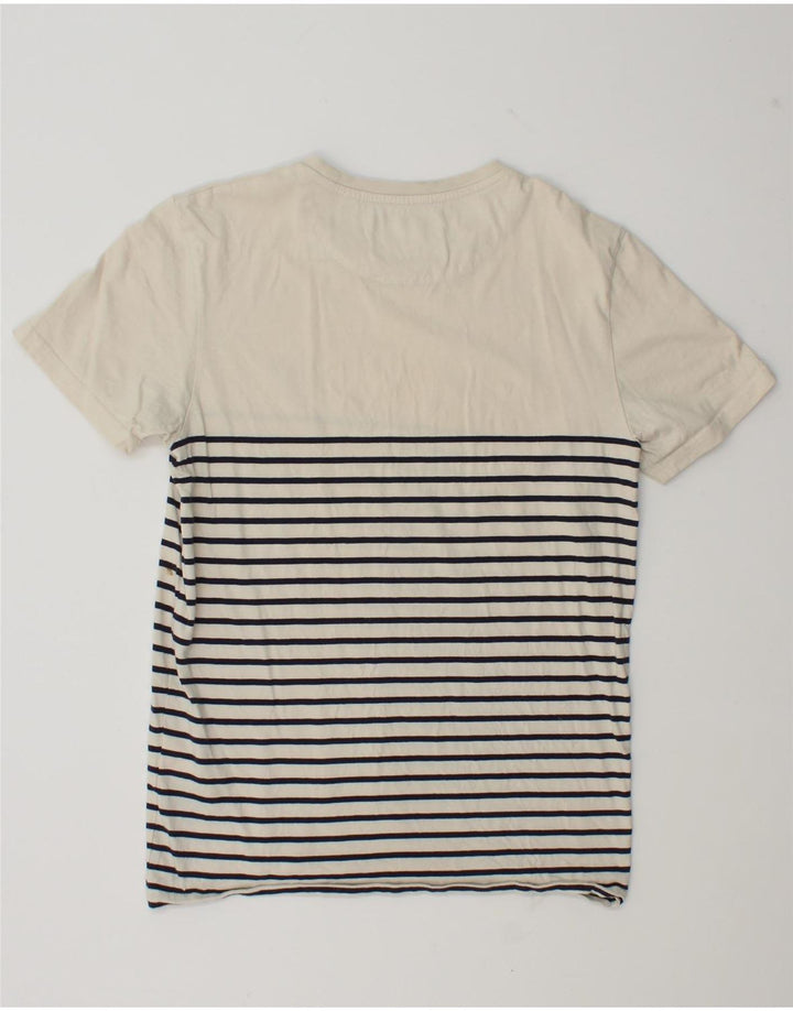 T-shirt damski Lyle & Scott Top UK 12, bawełna w średnie białe paski