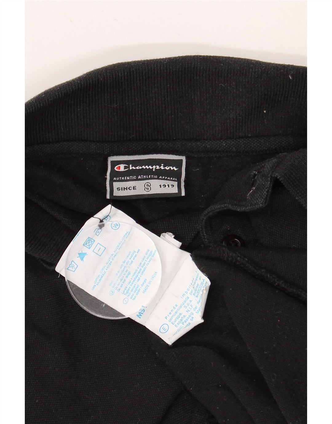 Męska koszulka polo CHAMPION z długim rękawem, średnia czarna, bawełniana