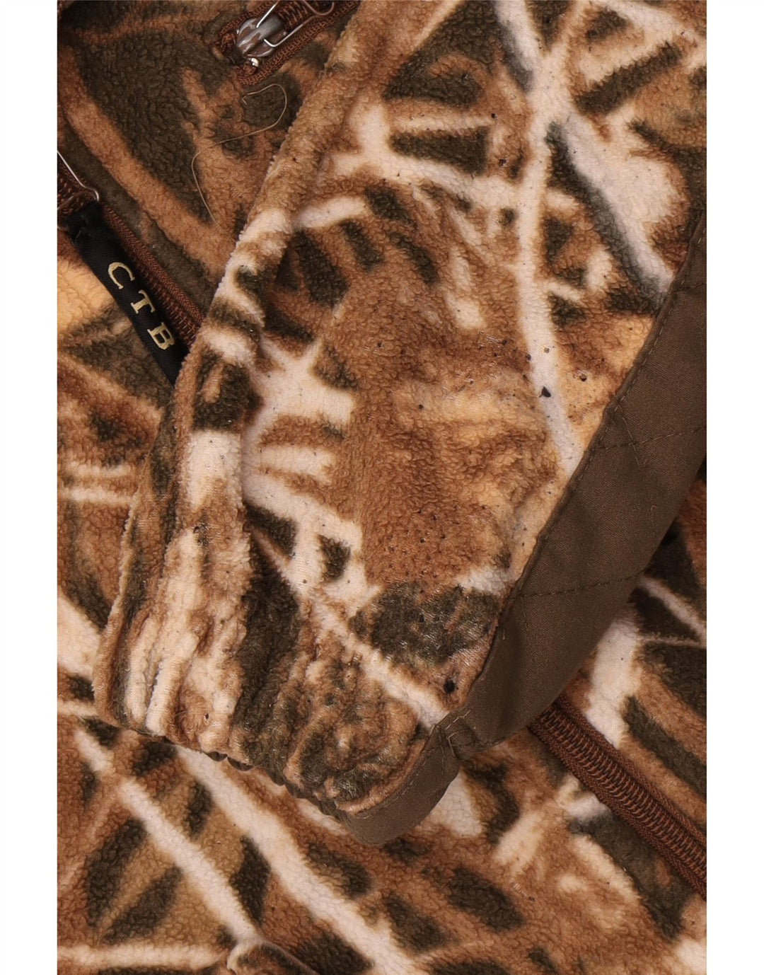 Męska kurtka polarowa w stylu vintage UK 36, mały kamuflaż khaki, poliester