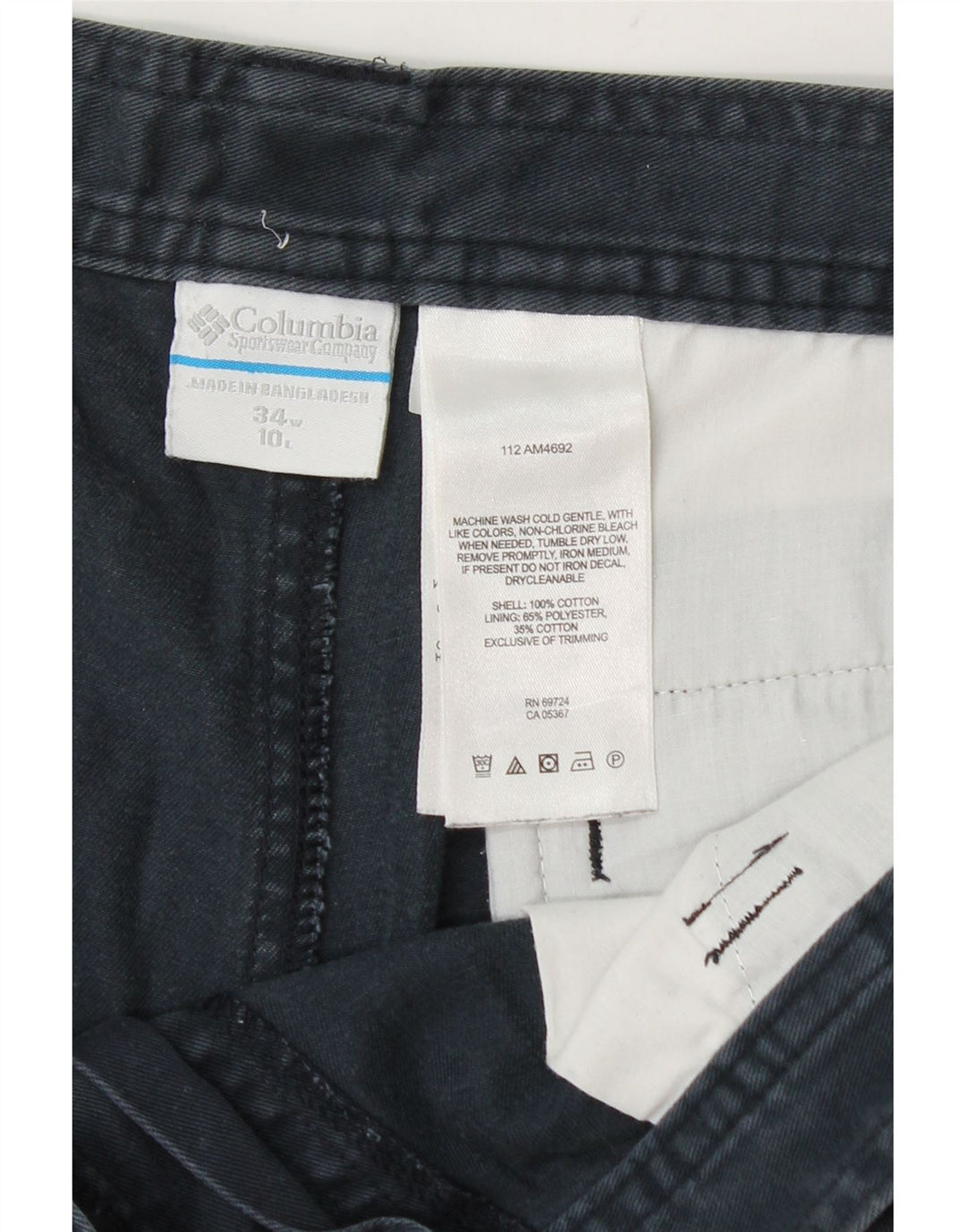 Męskie spodenki cargo Columbia W34, duże, granatowe, bawełniane