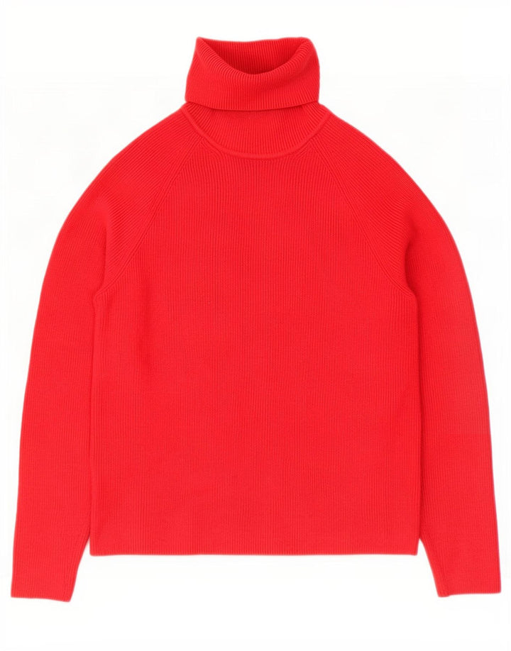 Marks & Spencer Damski sweter z golfem UK 10 Small Red Wiskoza