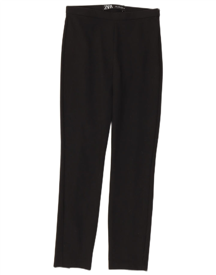 Damskie spodnie typu slim casual ZARA, małe W26 L27, czarny poliester
