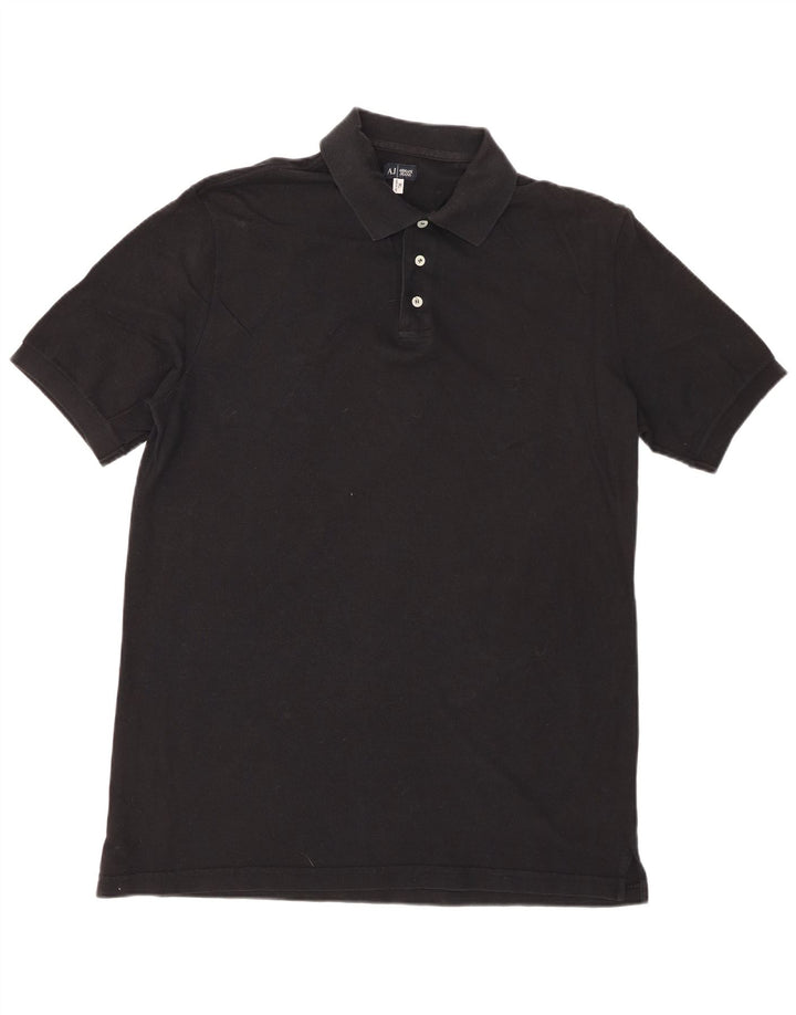 ARMANI JEANS Męska koszulka polo XL, czarna, bawełniana