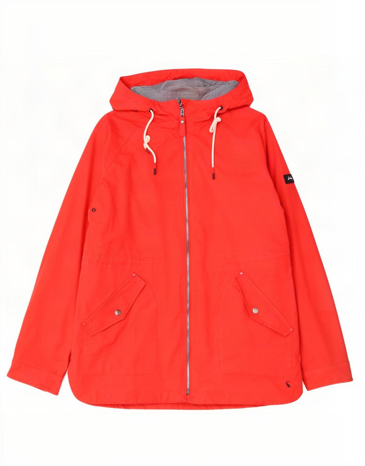 Damska kurtka przeciwdeszczowa Joules z kapturem, oversize UK 18 XL, czerwona bawełna