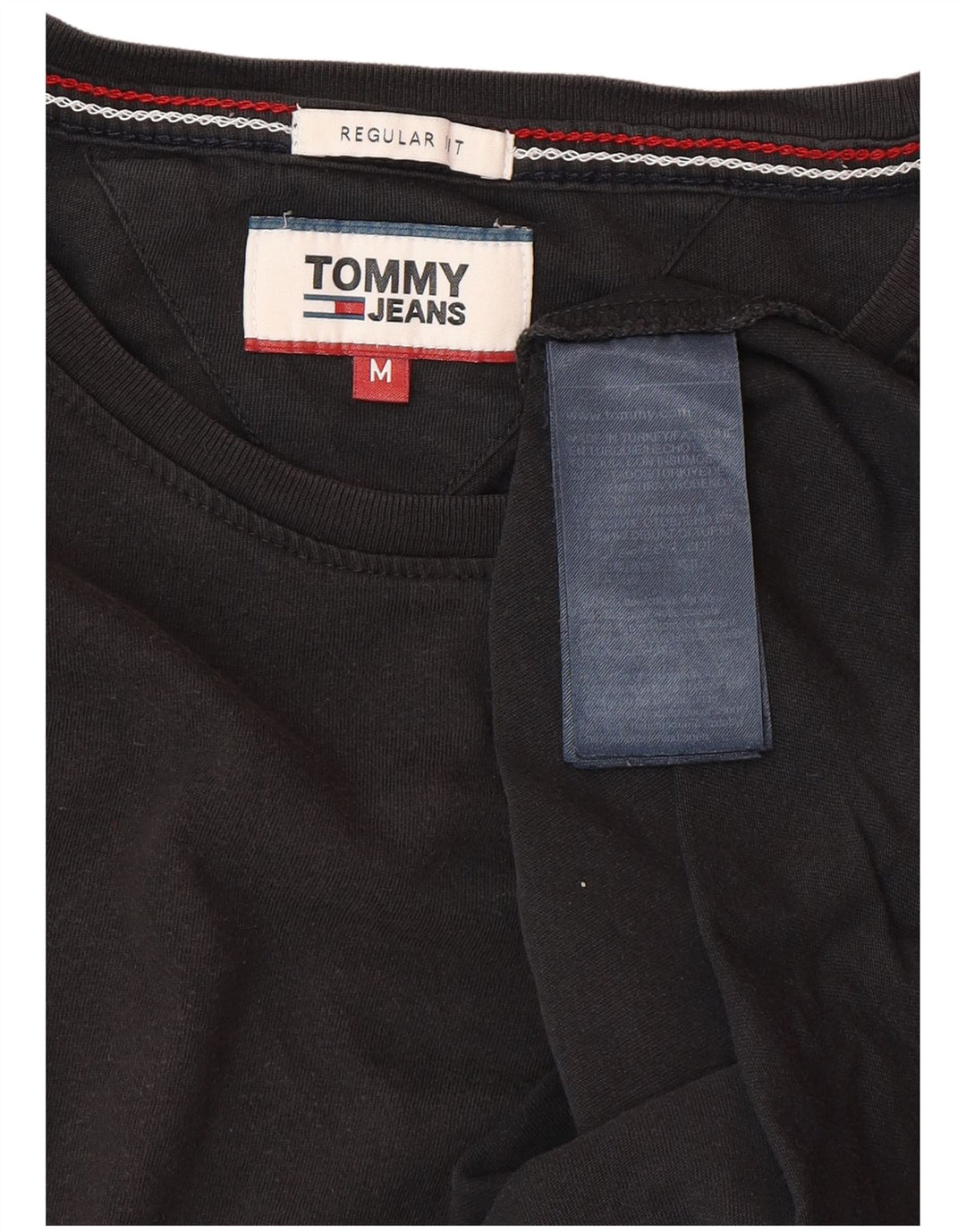 Męski T-shirt TOMMY HILFIGER o regularnym kroju, średniej wielkości, czarny, bawełniany