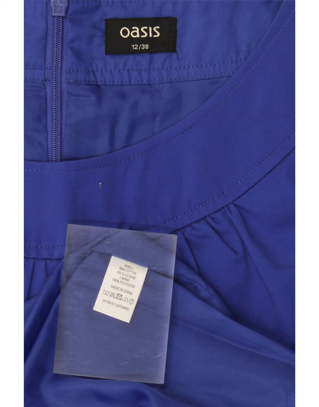 Damska sukienka płaszczowa OASIS UK 12, średni granat, bawełna