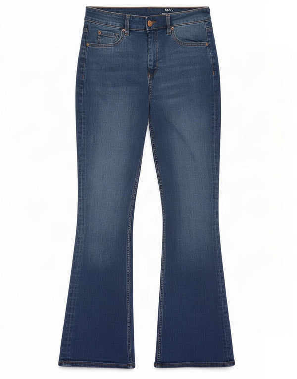 Marks & Spencer Damskie jeansy Eva Bootcut UK 12 Medium W30 L30 Niebieskie bawełniane