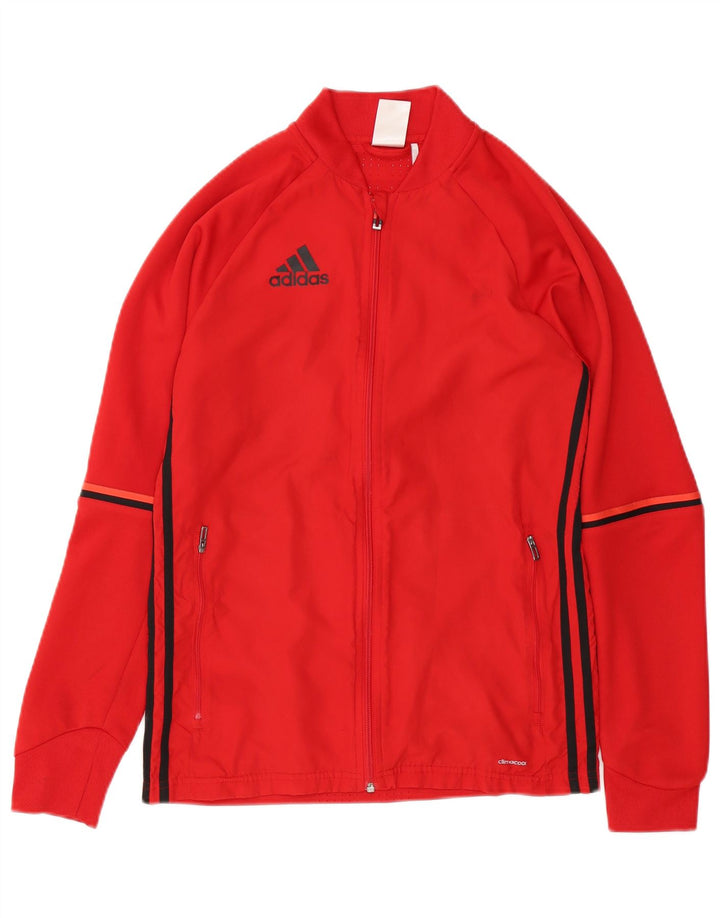 Adidas Męska kurtka dresowa Climacool, mała, czerwona, poliestrowa