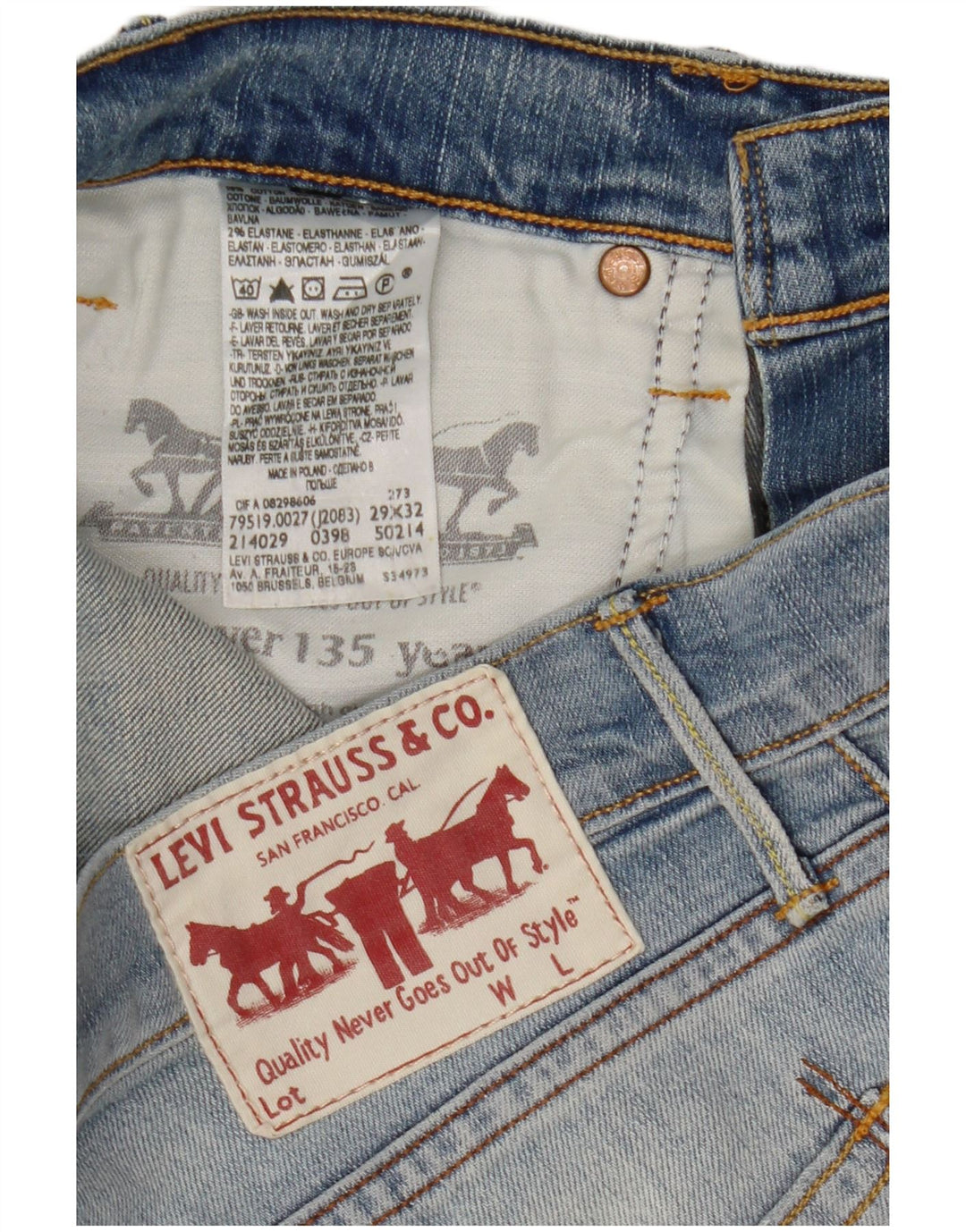 Męskie jeansy slim fit Levi's W29 L32 Niebieskie bawełniane