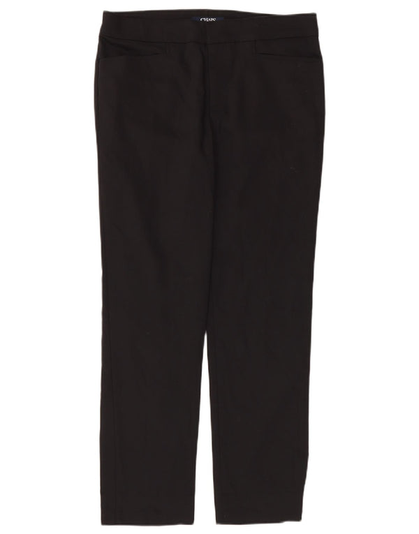 Damskie spodnie garniturowe Chaps Petite Straight US 8 Medium W32 L28 Czarna bawełna