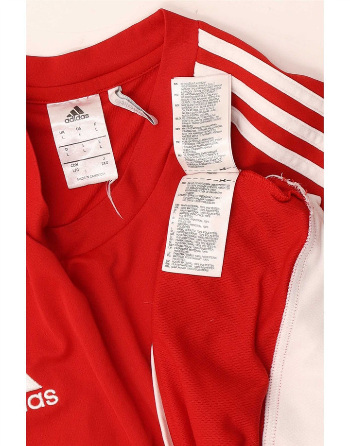 Męska koszulka Adidas Climalite z grafiką, duża, czerwona, poliestrowa