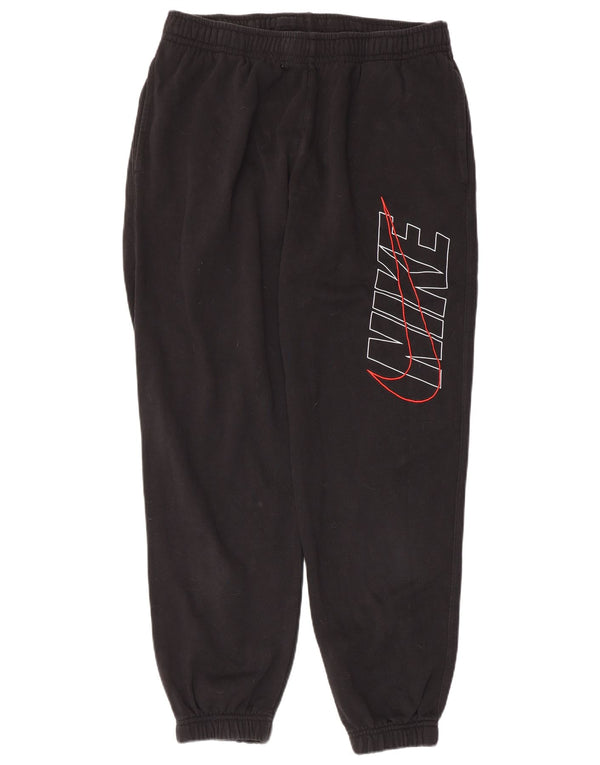 NIKE Mens Graphic Tracksuit Trousers Joggers Large  Black Cotton