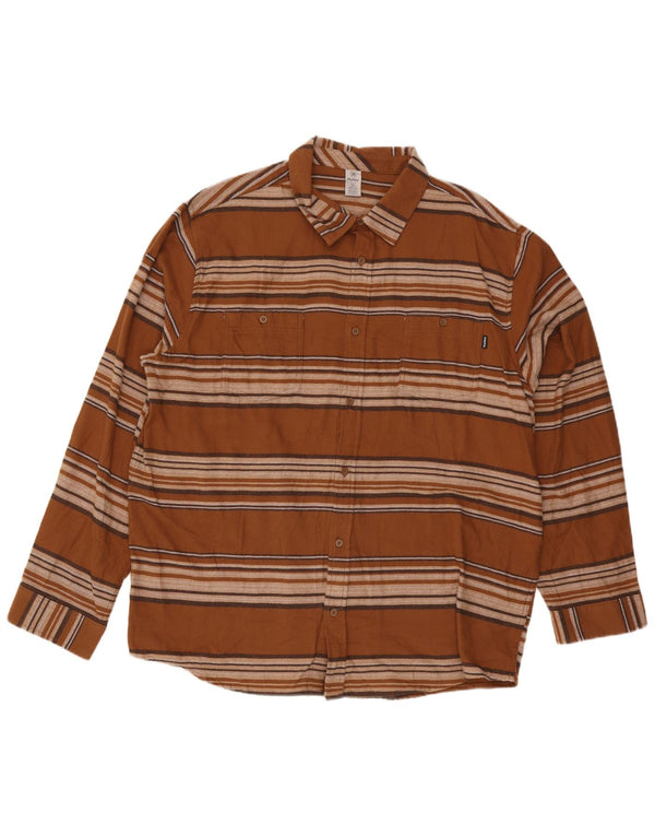 Męska koszula flanelowa Hurley 2XL w brązowe paski