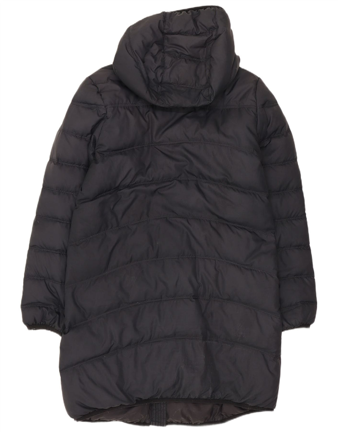 Damski, oversize'owy, wyściełany płaszcz z kapturem i kapturem, Nike UK 10, mały, granatowy, poliester