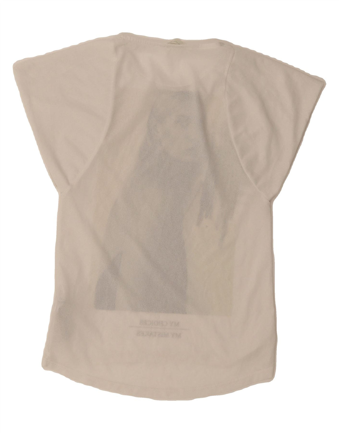 ZARA Womens Graphic T-Shirt Top UK 10 Small White Polyester Vintage Zara and Second-Hand Zara from Messina Hembry 