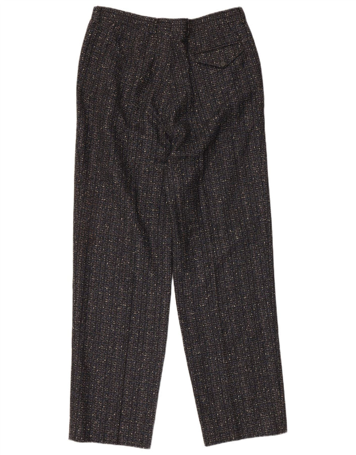 Męskie spodnie garniturowe w stylu vintage IT 50 Large W32 L31 Szara wełna w cętki