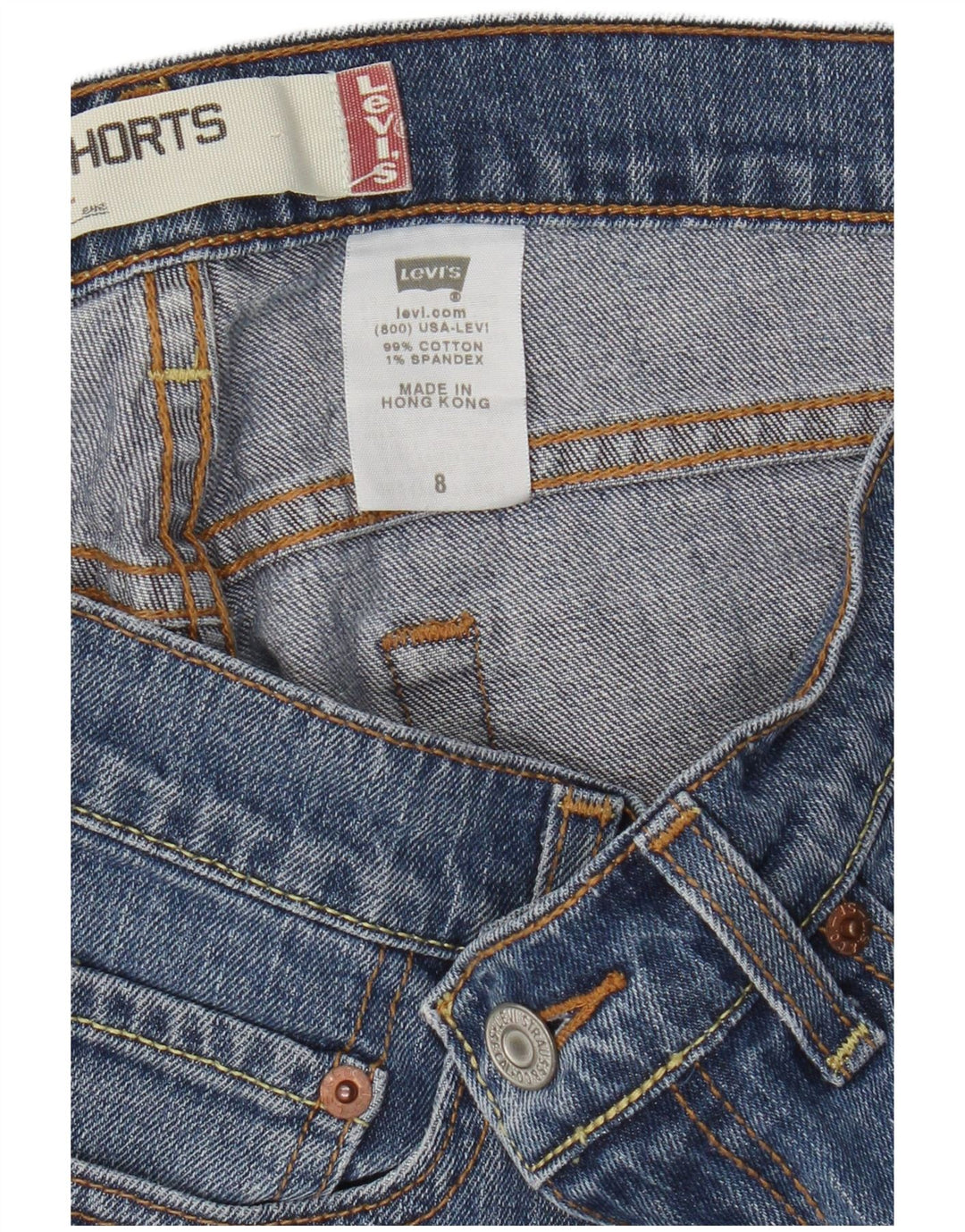 Damskie spodenki jeansowe Levi's 515 US 8 Medium W30, niebieska bawełna