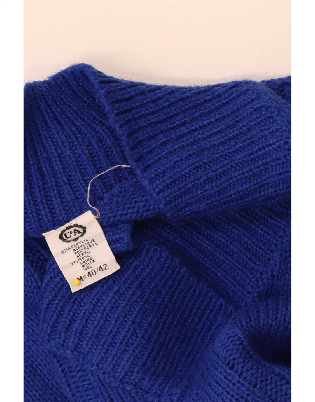 Damski sweter C & A z dekoltem w kształcie litery V, EU 40/42, średni niebieski akryl