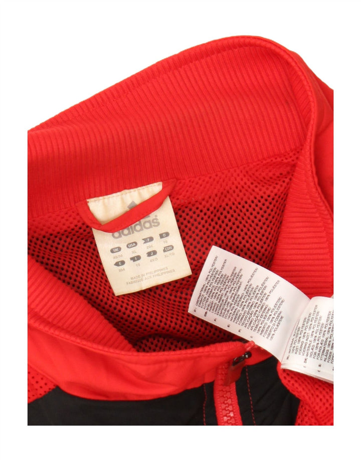 Adidas Męska bluza dresowa UK 48/50 XL Czerwony poliester z blokami kolorów