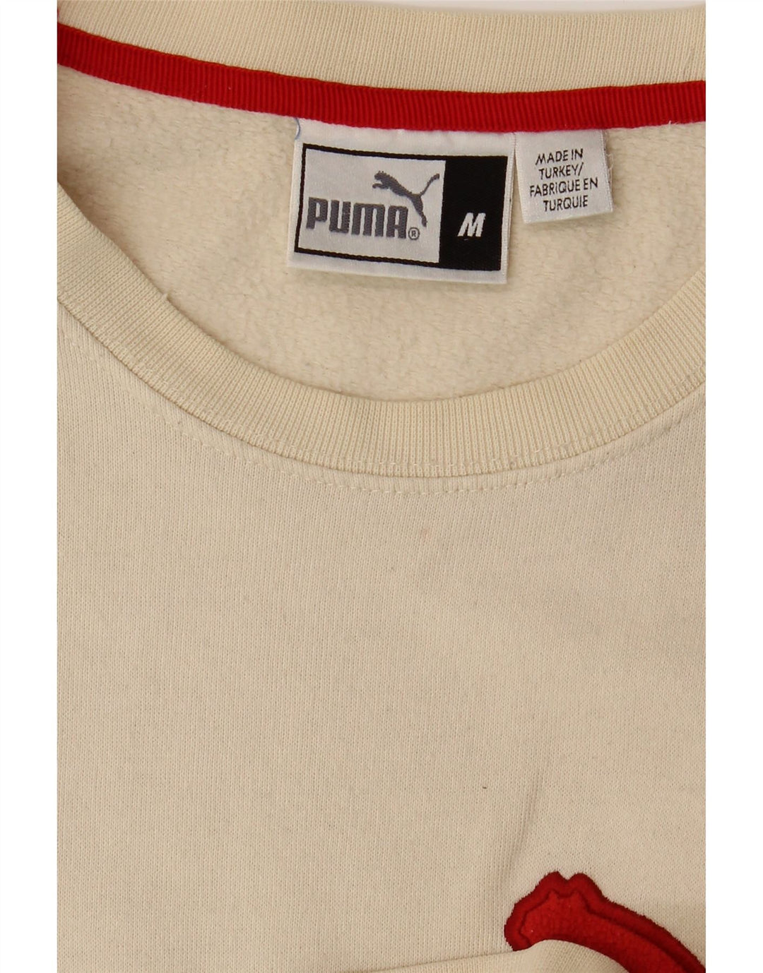 Męski sweter z grafiką PUMA, średni złamanej bieli