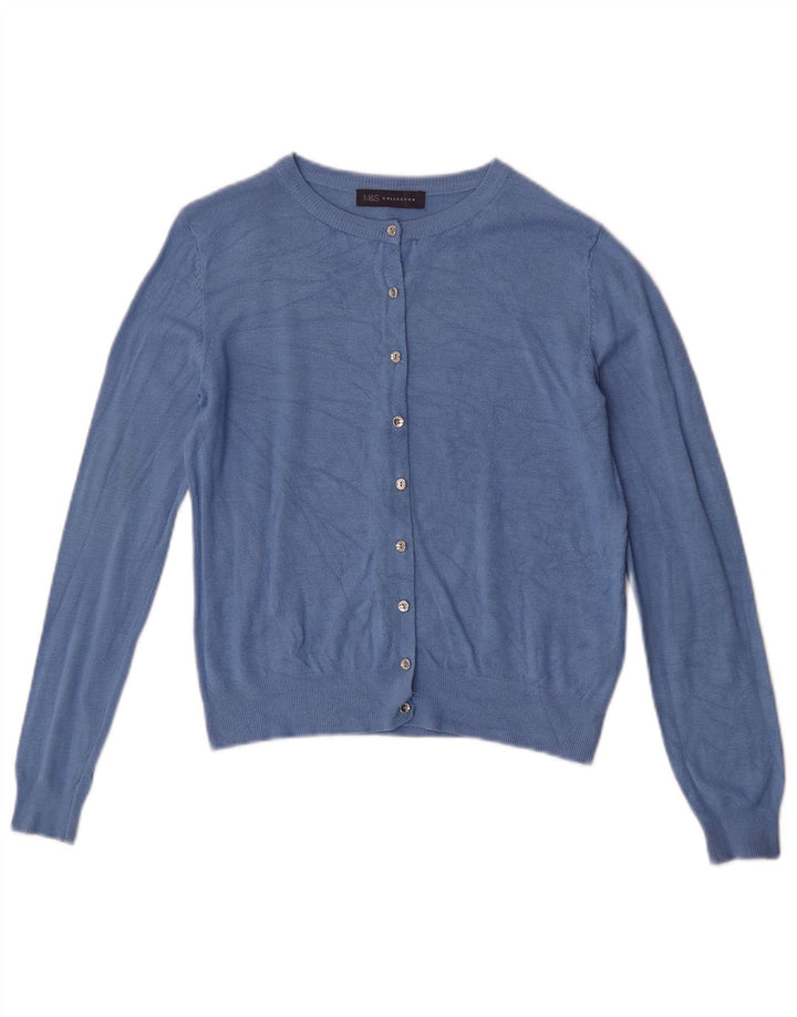 Marks & Spencer Krótki sweter damski UK 10 Small Blue Viscose