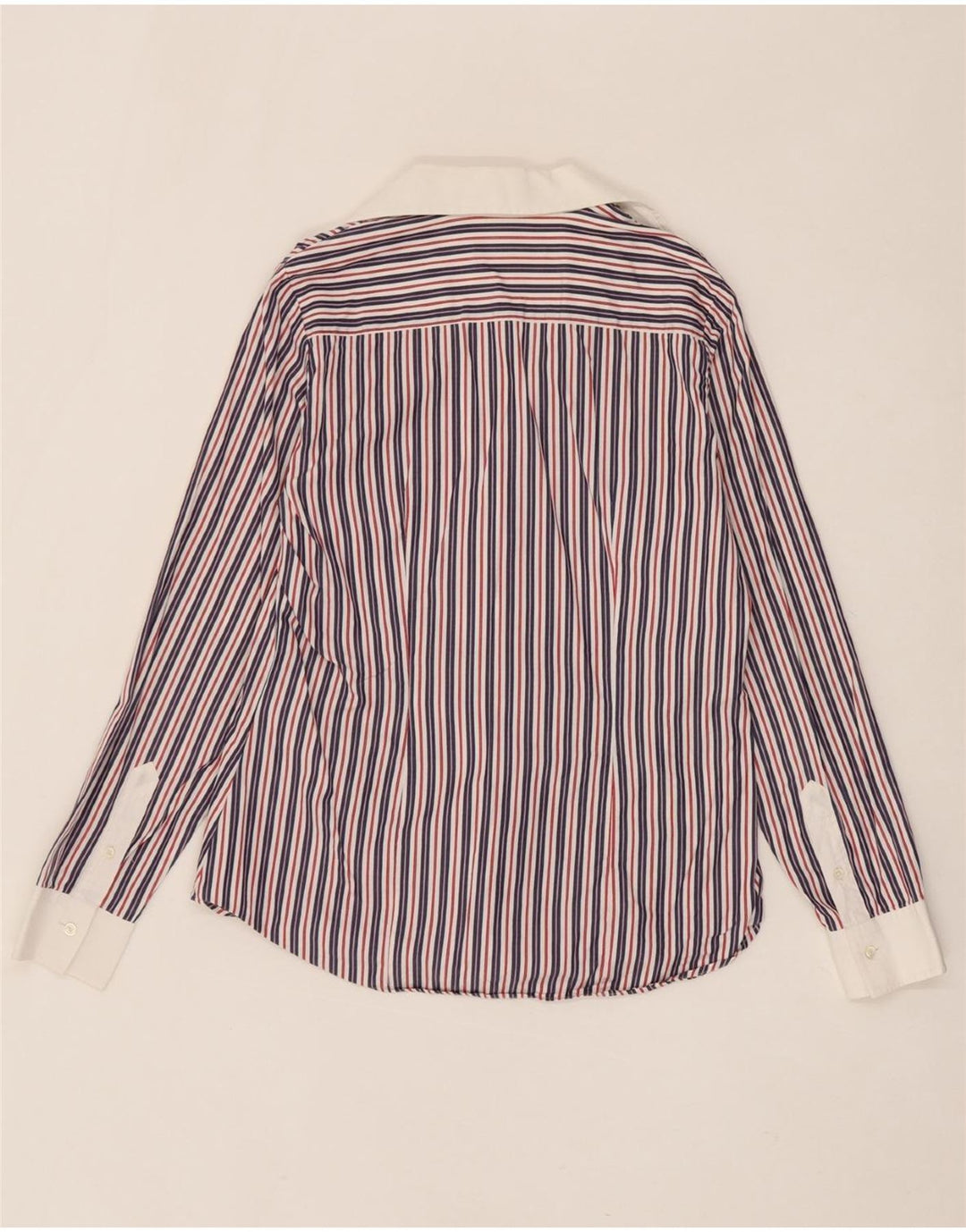SIVIGLIA Womens Shirt IT 46 Large Navy Blue Striped Cotton Vintage SIVIGLIA and Second-Hand SIVIGLIA from Messina Hembry 