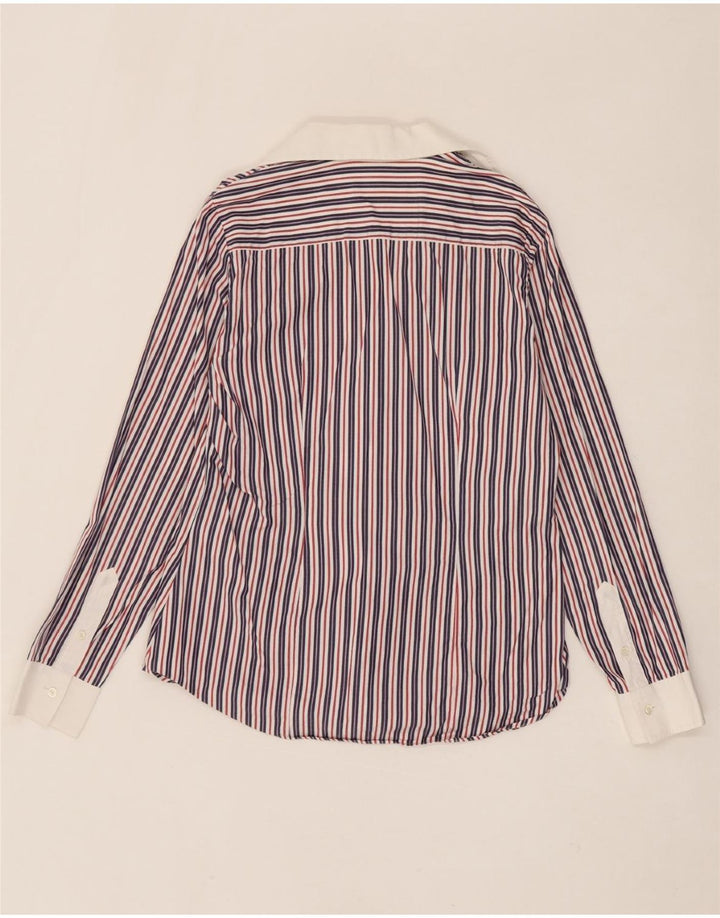 SIVIGLIA Womens Shirt IT 46 Large Navy Blue Striped Cotton Vintage SIVIGLIA and Second-Hand SIVIGLIA from Messina Hembry 