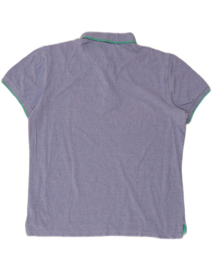 Męska koszulka polo Massimo Dutti o swobodnym kroju, duża, niebieska, bawełniana