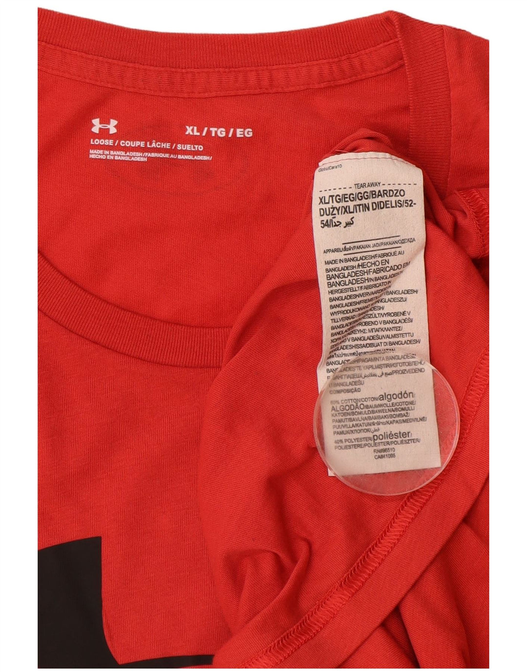 Męska koszulka z grafiką UNDER ARMOUR XL, czerwona, bawełniana