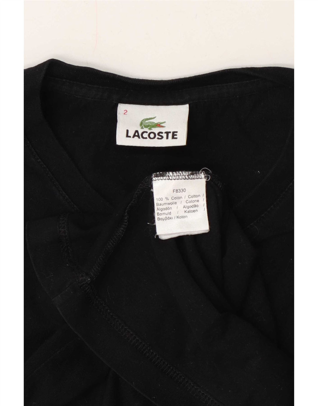 Lacoste Męski top z długim rękawem, rozmiar 2 XS, czarna bawełna