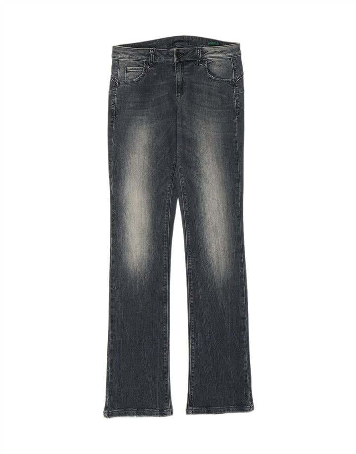 Damskie dżinsy Benetton Acid Wash Bootcut W28 L33 Niebieska bawełna