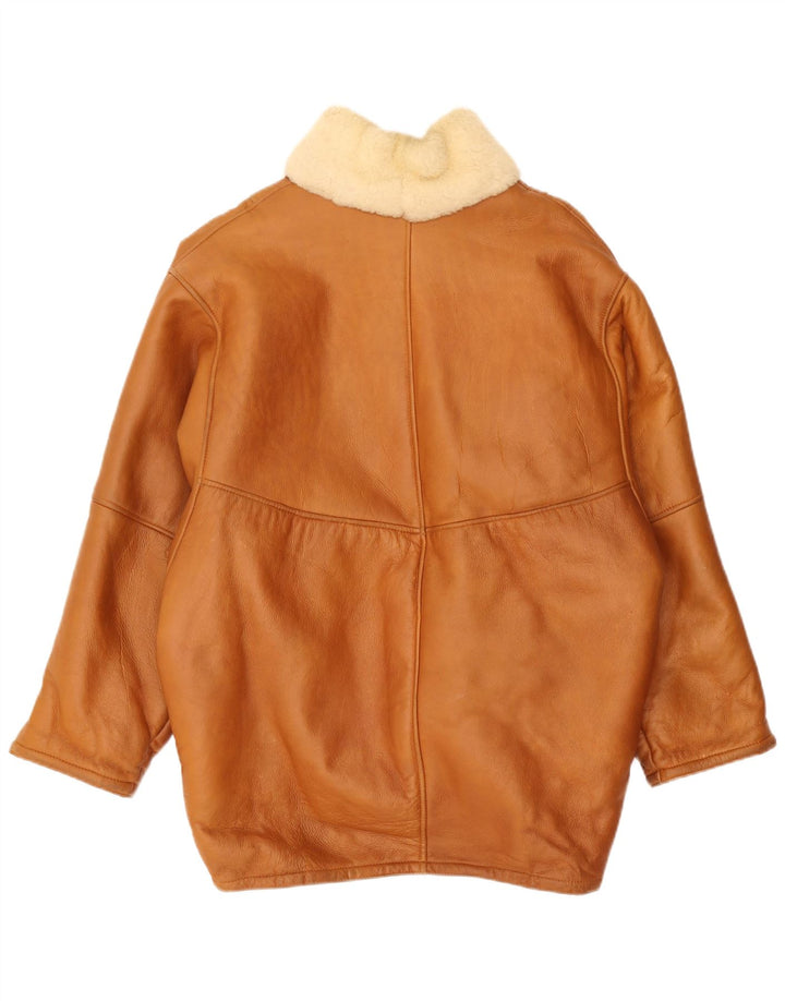 Vintage damska oversize'owa kurtka shearling IT 44 średni brąz