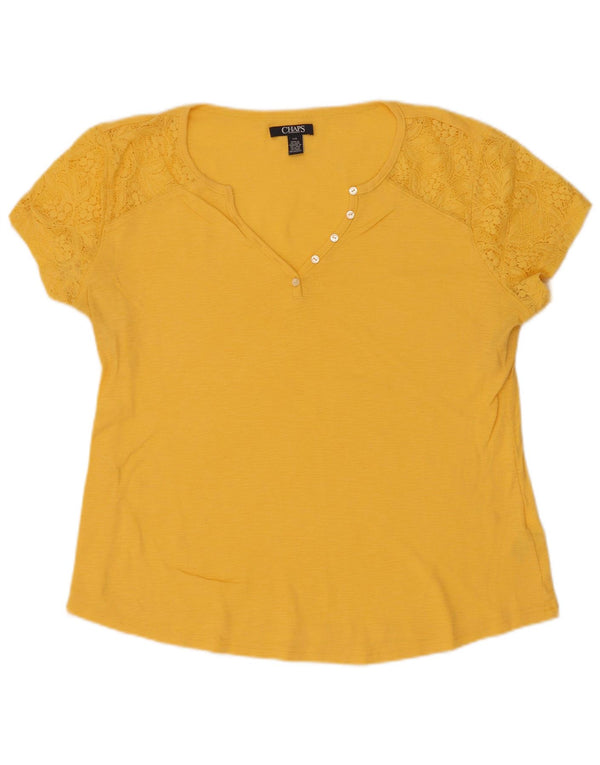 T-shirt damski Chaps Top UK 16, duży, żółty, kwiatowy nylon