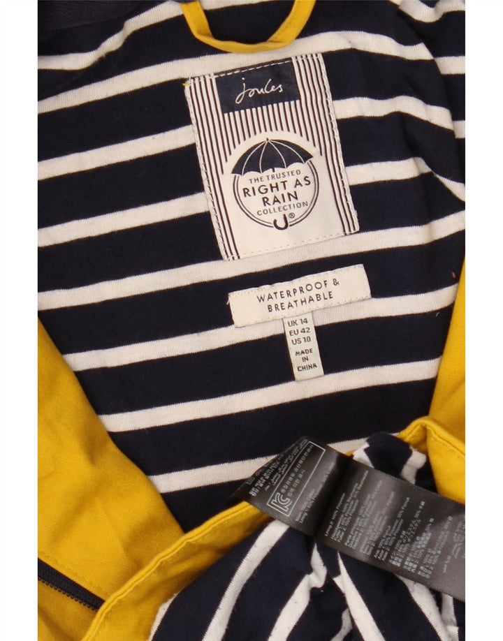 Damski płaszcz przeciwdeszczowy z kapturem JOULES UK 14, duży, żółty poliester