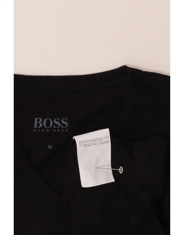 T-shirt męski Hugo Boss, średni czarny, bawełniany