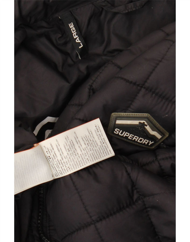 Męska ocieplana kurtka Superdry UK 40, duża, czarna, nylonowa