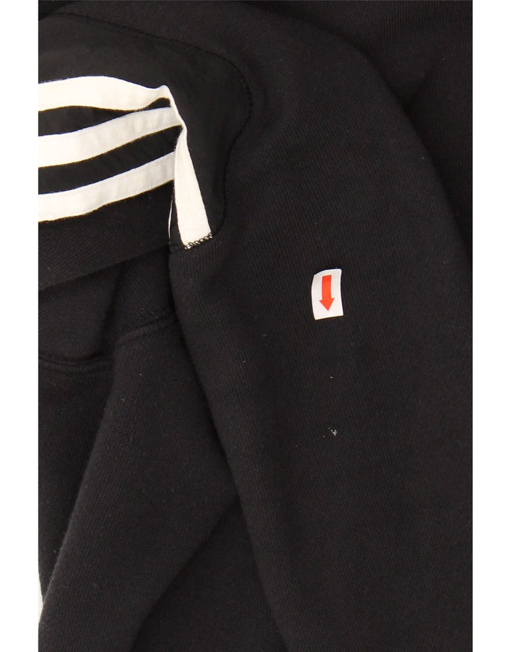 ADIDAS Mens Zip Hoodie Sweater Small Black Cotton