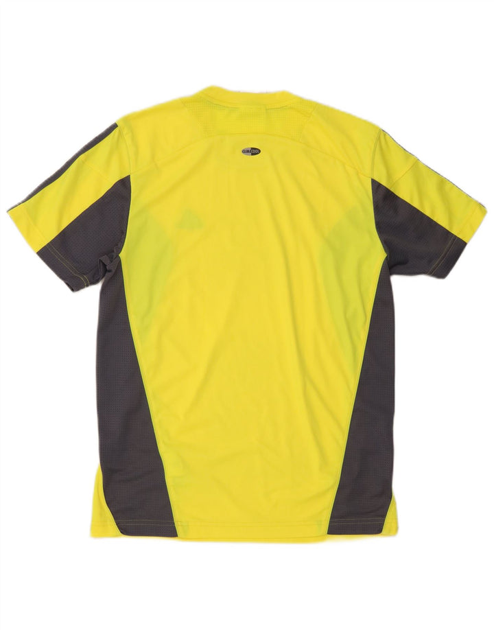 Adidas Męski T-shirt Clima 365 Top, mały, żółty poliester z blokami kolorów