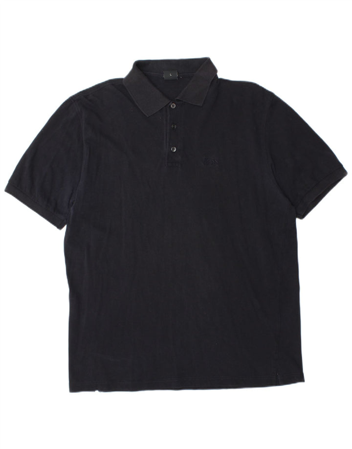 Męska koszulka polo Hugo Boss, duża, granatowa, bawełniana