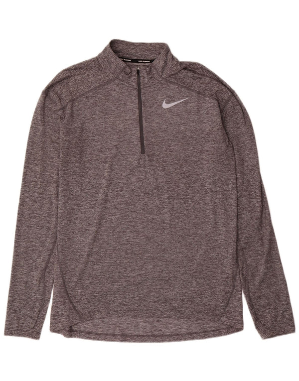 Męski dres Nike Dri Fit z zamkiem błyskawicznym na szyi, średnioszary poliester