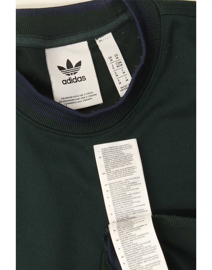 Adidas Męski T-shirt Top Średni Zielony Poliester
