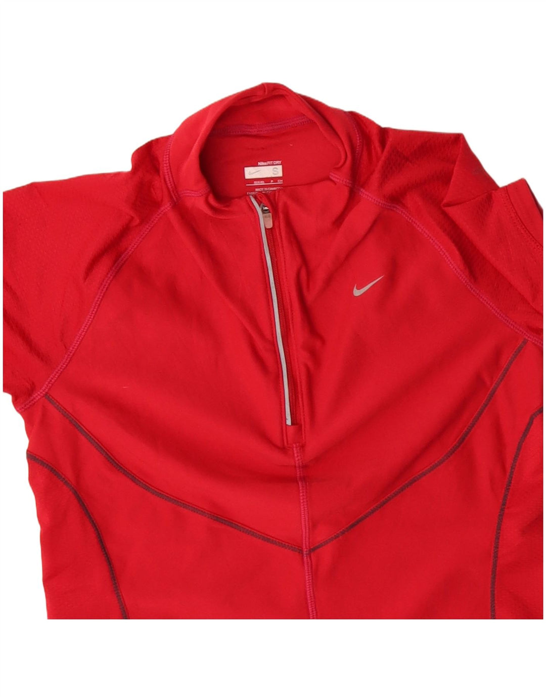 Top dresowy damski Nike Fit Dry z krótkim rękawem, UK 4/6, mały czerwony