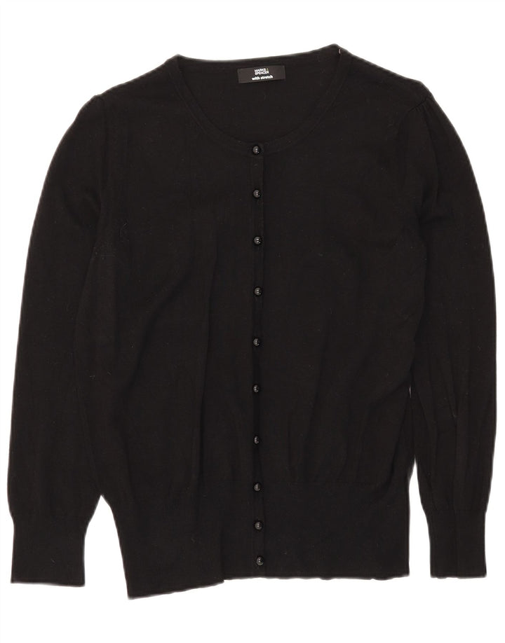 Marks & Spencer Damski sweter kardigan UK 16, duża, czarna wiskoza