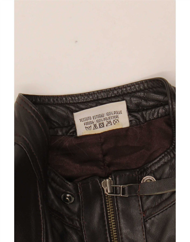 In Extenso Damska skórzana kurtka bomber UK 18 XL brązowa