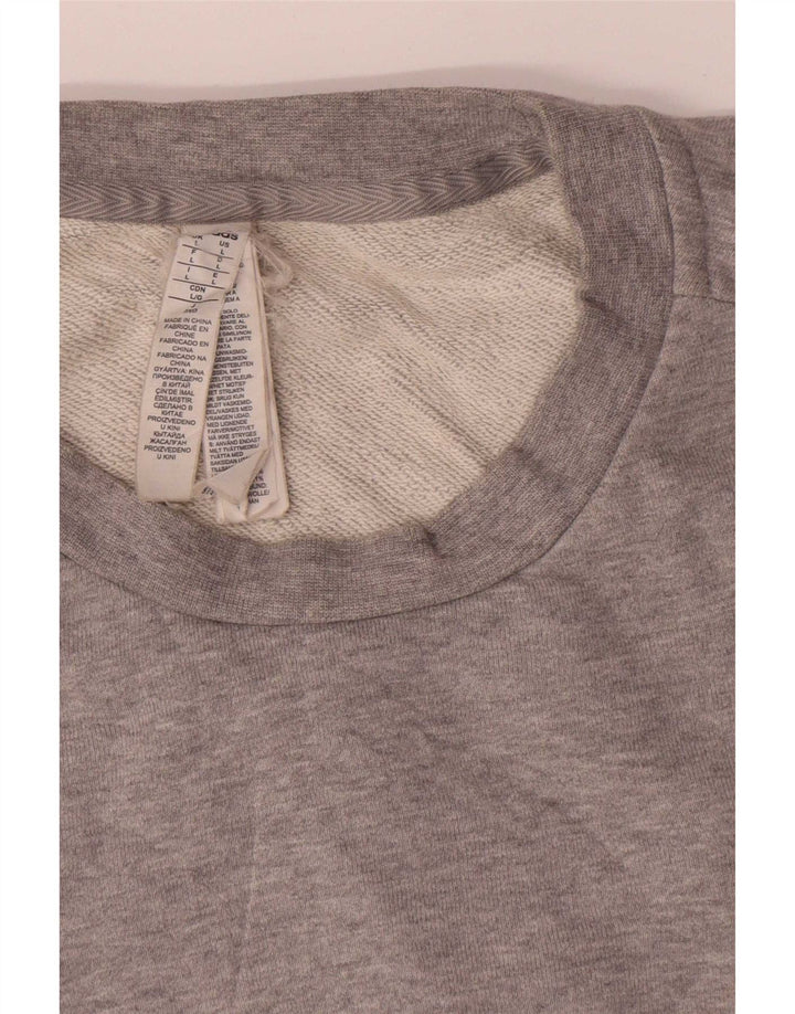 Męska bluza Adidas z grafiką, duża, szara, nakrapiana bawełna